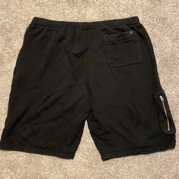 EUC Nike Sportswear Black Cotton Terry Drawstring Pull On Shorts See Measurement - Picture 6 of 12